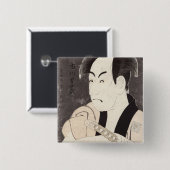 De acteur Ichikawa Omezu als dienaar Vierkante Button 5,1 Cm (Voorkant /achterkant)