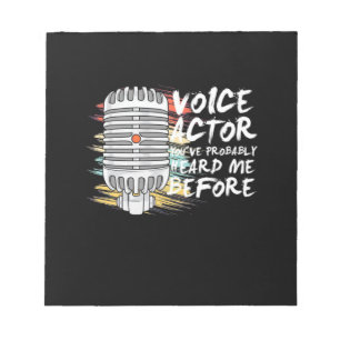 De Acteur van de stem vóór Notitieblok