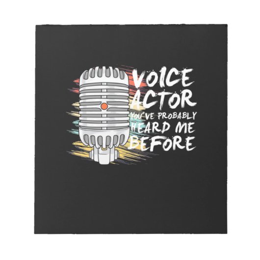 De Acteur van de stem vóór Notitieblok (Voorkant)