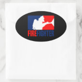 De actie van de brandweer ovale sticker (Tas)