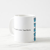 De "Acties spreken luider dan woorden"ASL-Mok Koffiemok (Voorkant links)