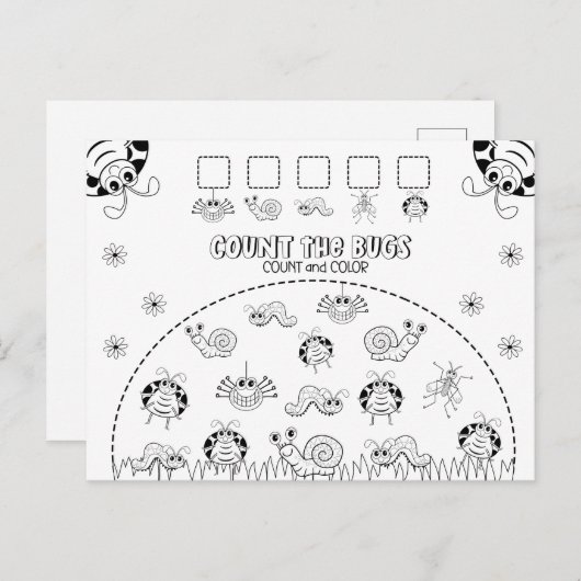 De Activiteit van de Wiskunde van het Kind van de Briefkaart (Voorkant / Achterkant)