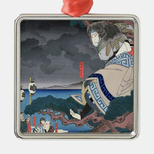 De actor Nakamura Utaemon IV Metalen Ornament (Voorkant)
