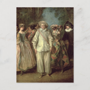 De actoren van Commedia dell'Arte Briefkaart