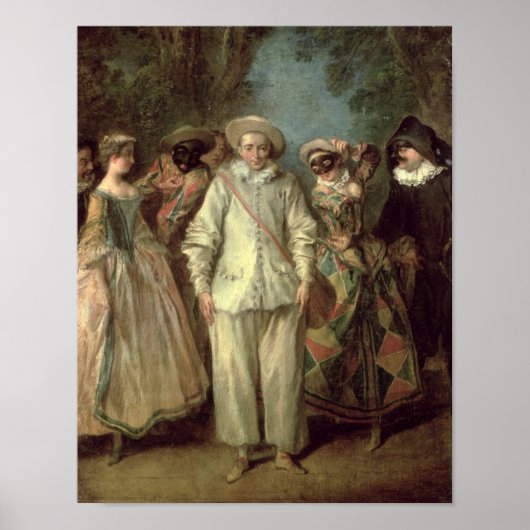 De actoren van de Commedia dell'Arte Poster (Voorkant)