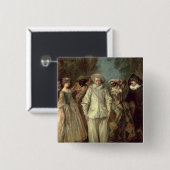 De actoren van de Commedia dell'Arte Vierkante Button 5,1 Cm (Voorkant /achterkant)