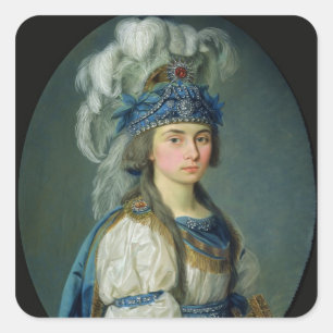 De actrice en zanger Praskovya Zhemchugova Vierkante Sticker