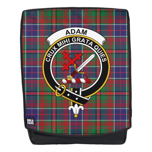 De Adam Ancient Clan Crest Tartan Plai Rugtassen (Voorkant)