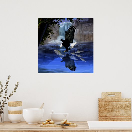 De adelaar en de waterval poster (Keuken)