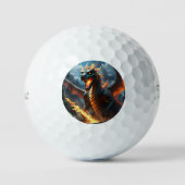 "De Adem van het Inferno: De Drakenvlam" Golfballen (Voorkant)