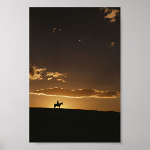 De adembenemende Zonsondergang van de Cowboy Poster