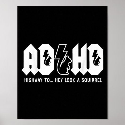 De ADHD Highway naar... Kijk, een eekhoorn. ADHD i Poster (Voorkant)
