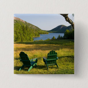 De Adirondackstoelen op het gazon van de Jordaan Vierkante Button 5,1 Cm