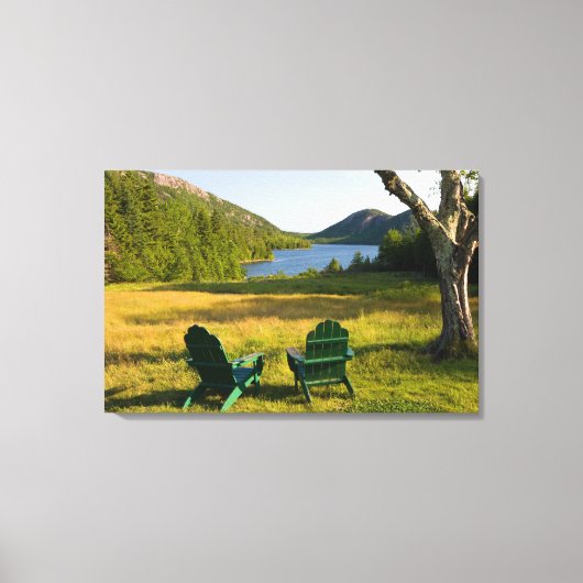 De Adirondackstoelen op het gazon van de Jordan Canvas Afdruk (Voorkant)