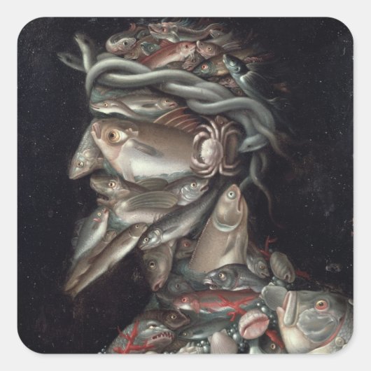 De admiraal vierkante sticker (Voorkant)