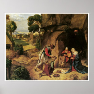 De adoratie van de schaaphersen, Giorgione Poster