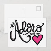 De Adoro con todo mi corazón. Briefkaart (Voorkant / Achterkant)