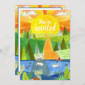 De Adventure Birthday Party Kaart (Voorkant / Achterkant)