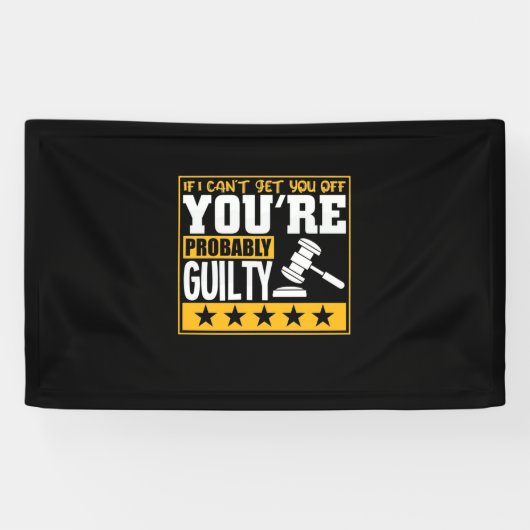 De advocaat is waarschijnlijk schuldig spandoek (Horizontaal)