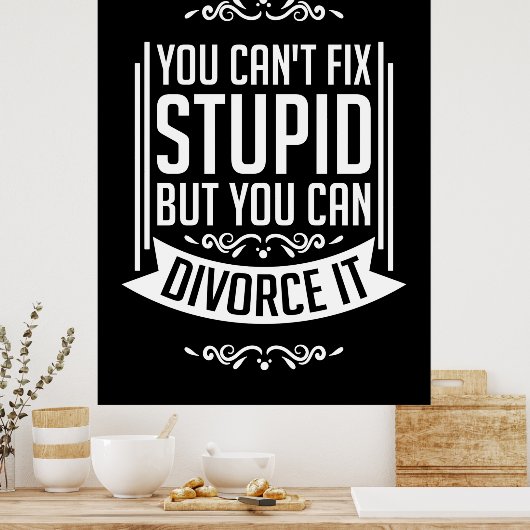 De advocaat kan het scheiden poster (Keuken)