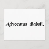 De advocaat van de duivel briefkaart (Voorkant)