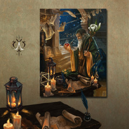 De afbeelding van de kluizenaar - alchemie kunst poster