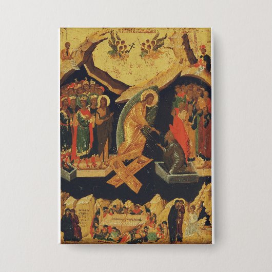De afdaling van Christus in het dodenrijk Opstandi Button (Voorkant)
