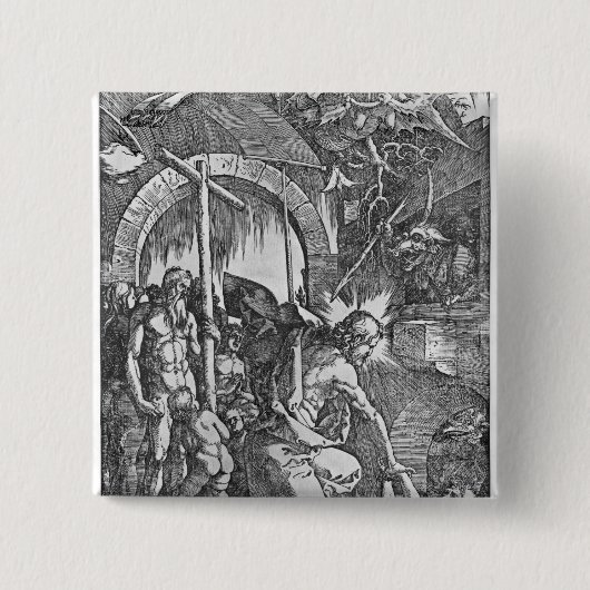 De afdaling van Christus in Limbo Vierkante Button 5,1 Cm (Voorkant)