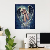 De Afdruk van het Geklonken Angel Canvas Poster (Thuiskantoor)