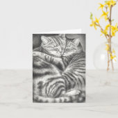 DE AFFECTIE VAN DE KAT VAN DE GESTREEPTE KAT KAART (Gele Bloem)