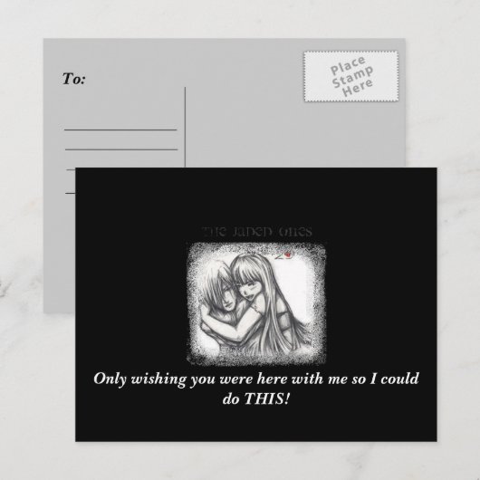 De afgematte die "u missen" Briefkaart 1 (Voorkant / Achterkant)