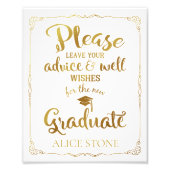 de afgestudeerde partij ondertekent goud voor advi foto afdruk (Voorkant)