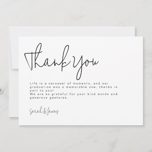 De afgestudeerden | 2 partij met dubbele geleiding bedankkaart (Achterkant)