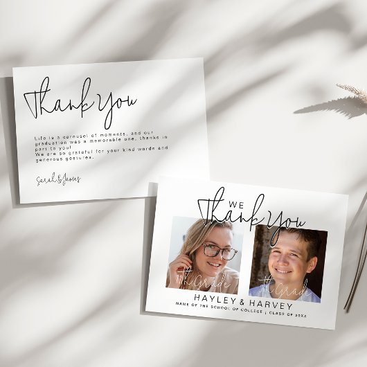 De afgestudeerden | 2-zijdig dubbel afstudeerfeest bedankkaart