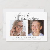 De afgestudeerden | 2-zijdig dubbel afstudeerfeest bedankkaart (Voorkant)