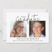De afgestudeerden | 2-zijdig dubbel afstudeerfeest kaart (Voorkant)