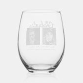 De afgestudeerden | 2-zijdig dubbel afstudeerfeest wijnglas zonder voet (Achterkant)