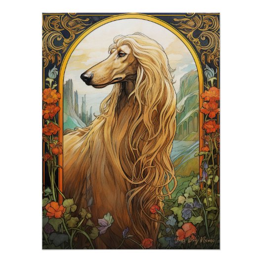 De Afghaanse Hound Dog 002 - Natalia Mucha Perfect Poster (Voorkant)