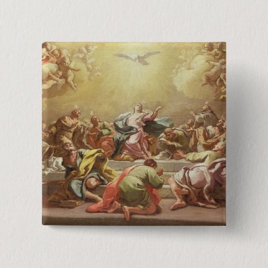 De afkomst van de Heilige Geest Vierkante Button 5,1 Cm (Voorkant)