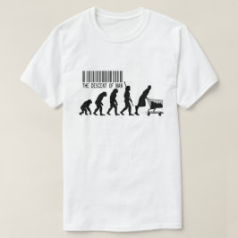 De Afkomst van de Mens Grappige Evolutie Parodie W T-shirt