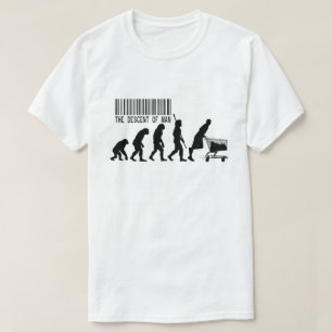 De Afkomst van de Mens Grappige Evolutie Parodie W T-shirt