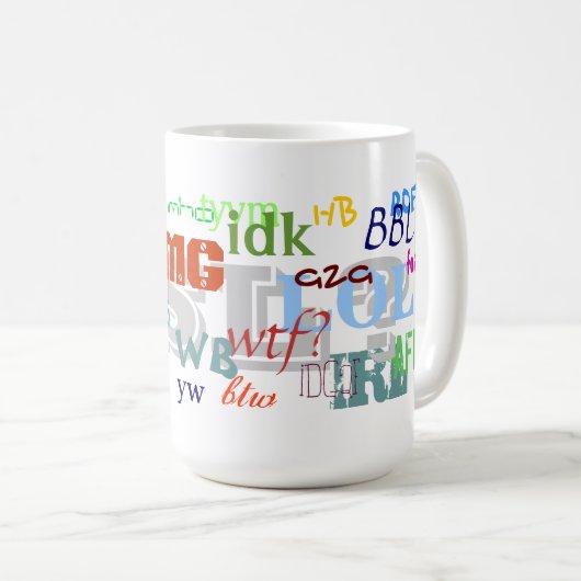 De afkorting van Avid Chatter Mok (Voorkant rechts)