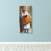 De afluisteraar (door Eugene de Blaas) Canvas Afdruk (Insitu (Houten vloer))