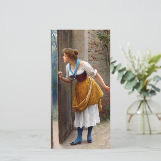 De afluisteraar (door Eugene de Blaas) Kaart (Staand voorkant)