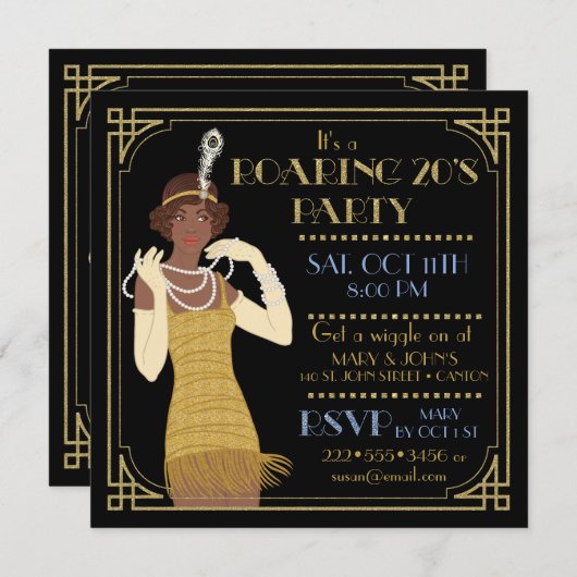 De Afrikaanse Amerikaanse flatpanel Gold & Black v Kaart (Voorkant / Achterkant)