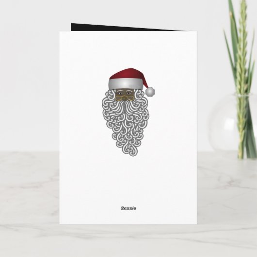 De Afrikaanse Amerikaanse Kerstman op zwarte Feestdagen Kaart (Achterkant)