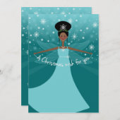 De Afrikaanse Amerikaanse of Zwarte Fee van Feestdagenkaart (Voorkant / Achterkant)