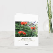De Afrikaanse Boom Notecard van de Tulp Kaart (Achterkant)