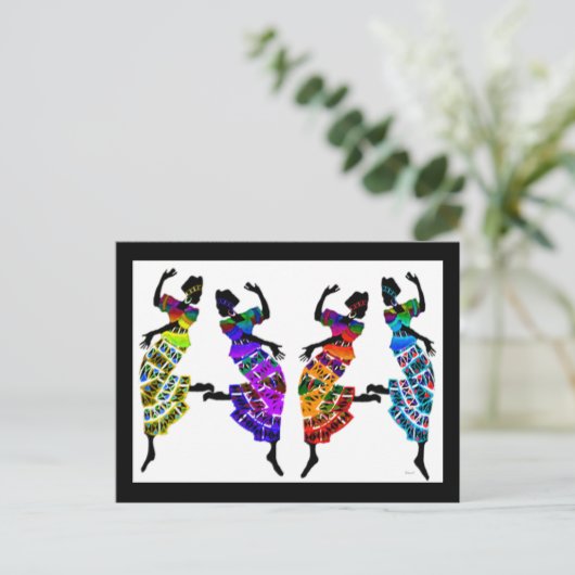 De Afrikaanse Dans van de Voet Briefkaart (Staand voorkant)