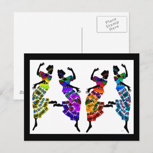 De Afrikaanse Dans van de Voet Briefkaart (Voorkant / Achterkant)